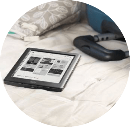 kobo glo hd ereader op bed